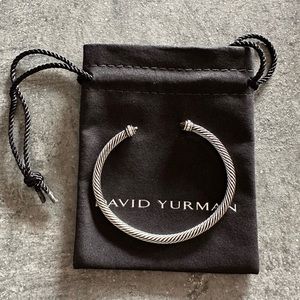 Authentic DY 4mm cable bracelet with diamonds